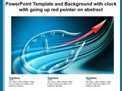 Powerpoint template and background with clock with going up red pointer on abstract