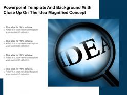 Powerpoint template and background with close up on the idea magnified concept