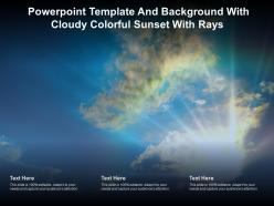 Powerpoint template and background with cloudy colorful sunset with rays