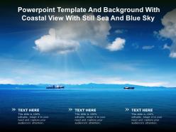 Powerpoint template and background with coastal view with still sea and blue sky