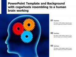 Powerpoint template and background with cogwheels resembling to a human brain working