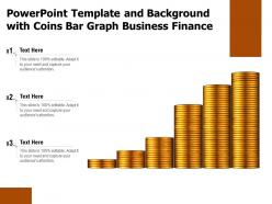 Powerpoint template and background with coins bar graph business finance