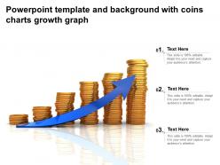 Powerpoint template and background with coins charts growth graph