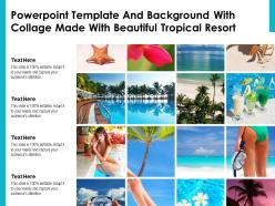Powerpoint template and background with collage made with beautiful tropical resort