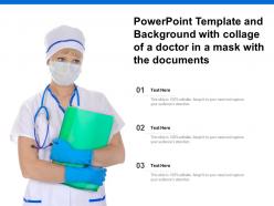 Powerpoint Template And Background With Collage Of A Doctor In A Mask With Documents