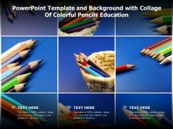 Powerpoint template and background with collage of colorful pencils education