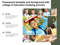 Powerpoint template and background with collage of education studying process