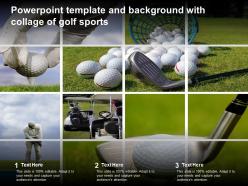 Powerpoint template and background with collage of golf sports