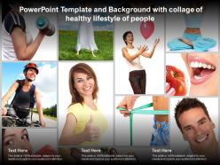 Powerpoint template and background with collage of healthy lifestyle of people