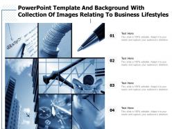 Powerpoint template and background with collection of images relating to business lifestyles