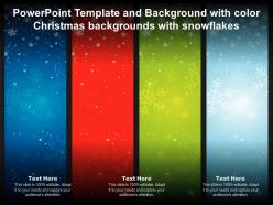 Powerpoint template and background with color christmas backgrounds with snowflakes