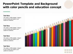 Powerpoint template and background with color pencils and education concept