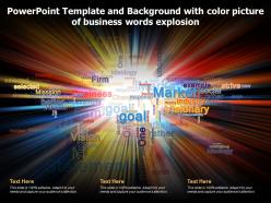 Powerpoint template and background with color picture of business words explosion