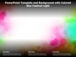 Powerpoint template and background with colored blur festival light