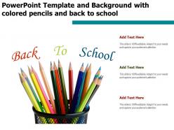 Powerpoint template and background with colored pencils and back to school