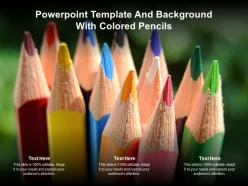 Powerpoint template and background with colored pencils