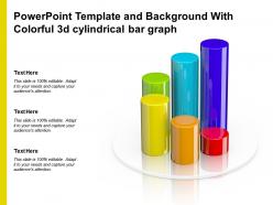 Powerpoint template and background with colorful 3d cylindrical bar graph