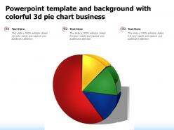 Powerpoint template and background with colorful 3d pie chart business