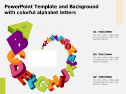 Powerpoint template and background with colorful alphabet letters
