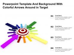 Powerpoint template and background with colorful arrows around in target