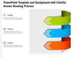 Powerpoint template and background with colorful arrows showing process