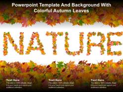 Powerpoint template and background with colorful autumn leaves
