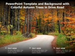 Powerpoint template and background with colorful autumn trees in drive road