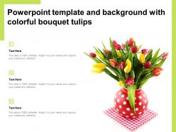 Powerpoint template and background with colorful bouquet tulips
