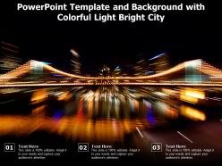 Powerpoint template and background with colorful light bright city