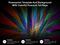 Powerpoint template and background with colorful peacock tail rays