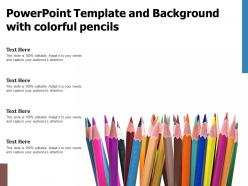 Powerpoint template and background with colorful pencils