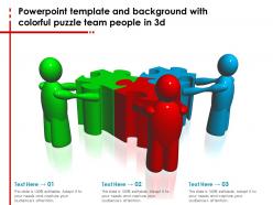 Powerpoint template and background with colorful puzzle team people in 3d