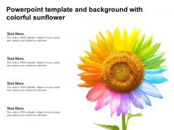 Powerpoint template and background with colorful sunflower