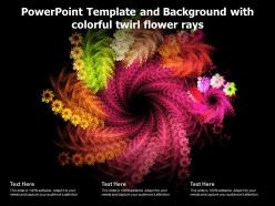 Powerpoint template and background with colorful twirl flower rays