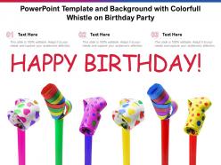 Powerpoint template and background with colorfull whistle on birthday party