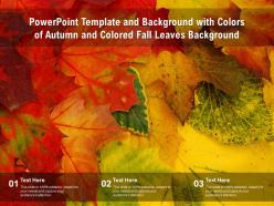 Powerpoint template and background with colors of autumn and colored fall leaves background