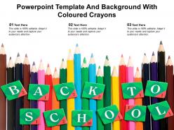 Powerpoint template and background with coloured crayons