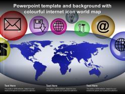 Powerpoint template and background with colourful internet icon world map