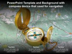 Powerpoint template and background with compass device that used for navigation