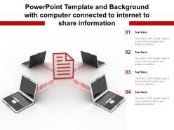 Powerpoint template and background with computer connected to internet to find news