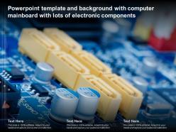 Powerpoint template and background with computer mainboard with lots of electronic components