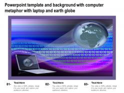 Powerpoint template and background with computer metaphor with laptop and earth globe