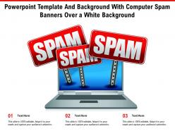 Powerpoint template and background with computer spam banners over a white background