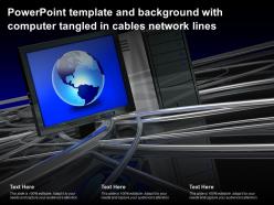 Powerpoint template and background with computer tangled in cables network lines