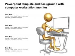 Powerpoint template and background with computer work station monitor
