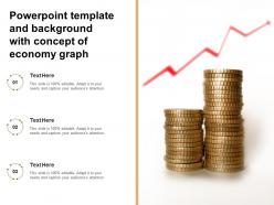 Powerpoint template and background with concept of economy graph