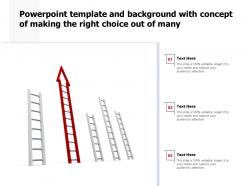 Powerpoint template and background with concept of making the right choice out of many