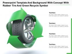 Powerpoint template and background with concept with rubber tire and green recycle symbol