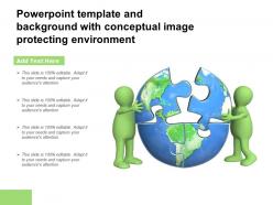 Powerpoint template and background with conceptual image protecting environment