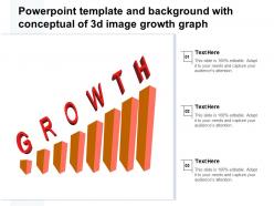 Powerpoint template and background with conceptual of 3d image growth graph